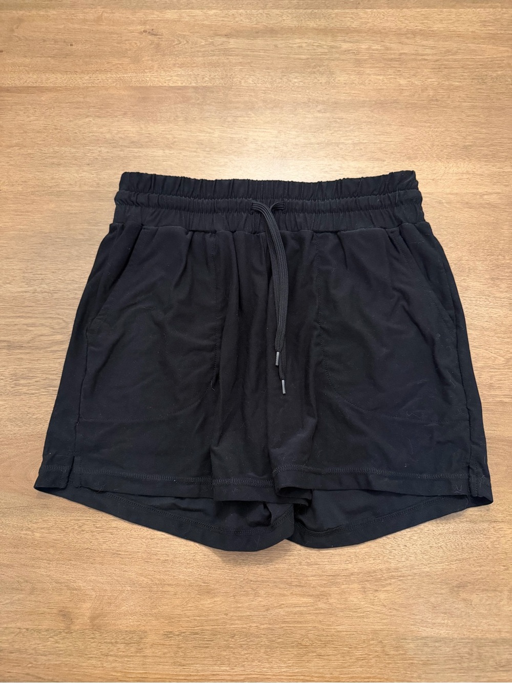 Women's Black Drawstring Lounge Shorts